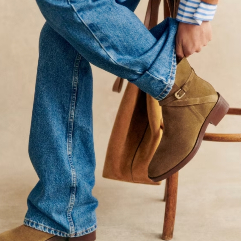 Sezane Brown Suede Ankle Boots - Picture 2 of 13